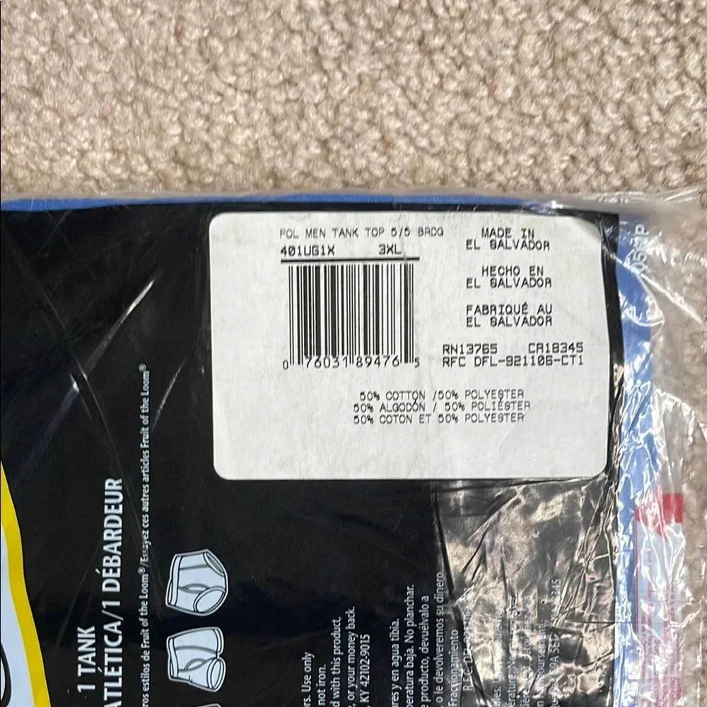 NWT Fruit of the Loom Blue Casual Undershirt